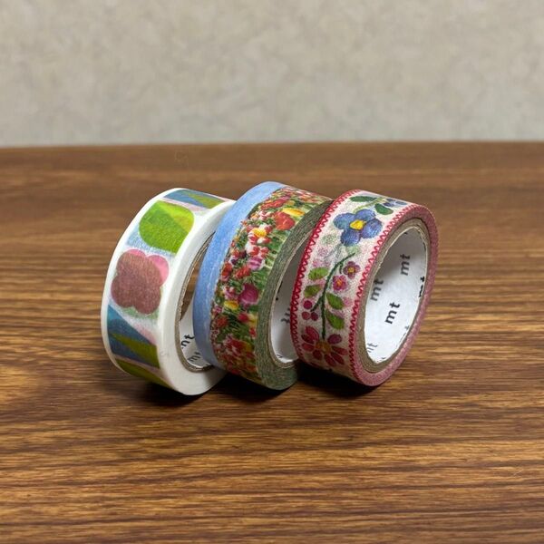 【中古品】mt マスキングテープ 花柄系3点