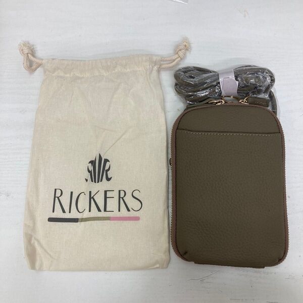 新品 RICKERS スマホショルダー レザー スマホポーチ ブラウン 縦型 リッカーズ 小物入れ 本革