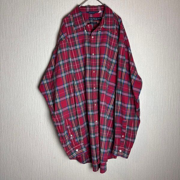 90s nautica ノーティカ チェック柄 長袖シャツ vintage 古着 USED メンズ XL