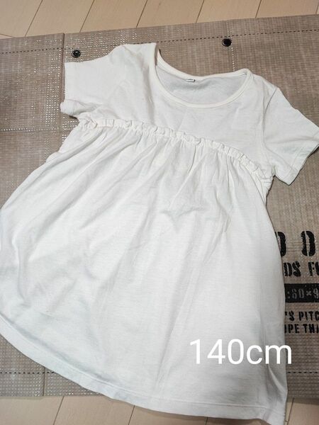ユニクロ チュニック 140cm ホワイト コットン100%