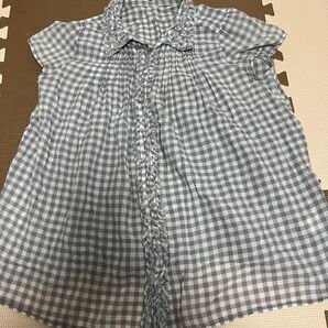 on the couch オンザカウチ チェック フリル シャツ ブラウス M