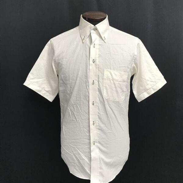 ビジネスエキスパート/BUSINESS EXPERT★半袖ドレスシャツ【メンズS程度/白/white】Yシャツ/ボタンダウン/Tops◆BH960