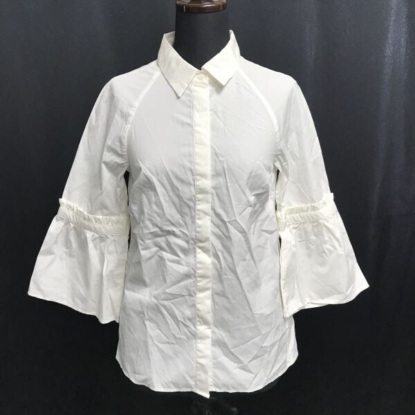 バナナリパブリック/BANANA REPUBLIC★七分袖シャツ/ブラウス【レディースXS/白/white/無地】Tops/Shirts◆BH976