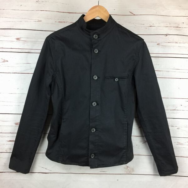 日本製★International Gallery BEAMS★コットン/スタンドカラージャケット【メンズM/黒】ビームス高級ライン◆P15-03