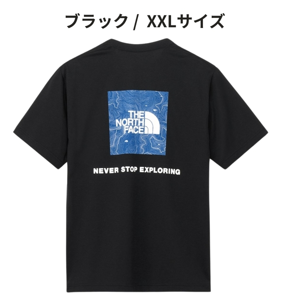 即決☆ノースフェイス バック スクエア トラバース ロゴ 半袖Tシャツ K/XXLサイズ 3L ブラック 黒 速乾 バック スクエア トラバース XXL