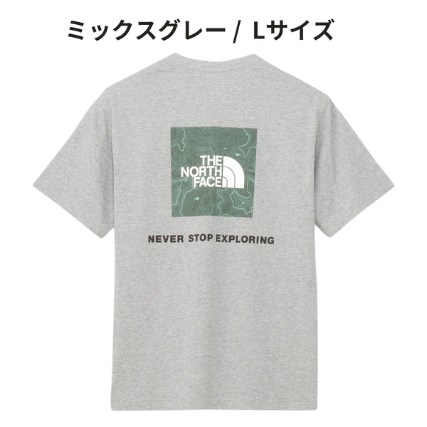 即決☆ノースフェイス バック スクエア トラバース ロゴ 半袖Tシャツ Z/Lサイズ ネコポス ミックスグレー バック スクエア トラバース L