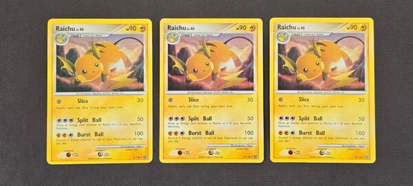 英語版 ライチュウ Raichu 2008 ポケモンカード 3枚