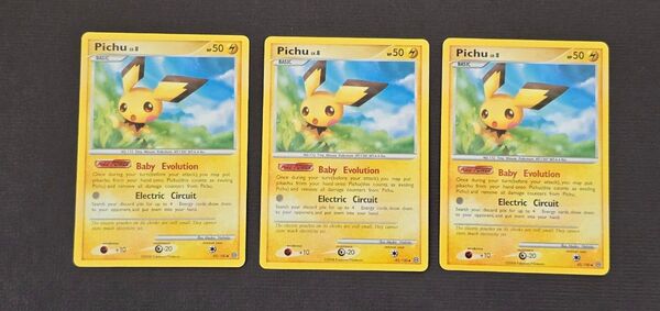 英語版 ピチュー Pichu 2008 ポケモンカード 3枚