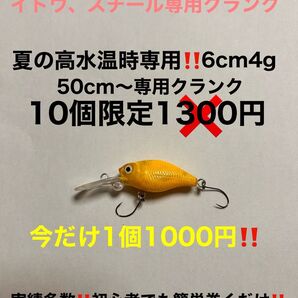 管釣り超大物専用クランク!イトウスチールハンター限定10個巻くだけ大物狙い