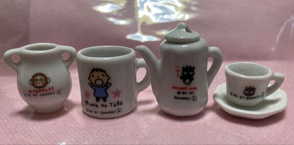 【超希少】ばつ丸.おさるのもんきち.ターボ.ミニチュア食器4点セット