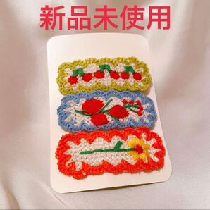 【新品未使用】ファブリック布素材 ヘアピン 3点セット 髪留め かわいい カラフル おしゃれ お花 花柄 大人カジュアル