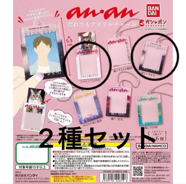 anan だれでもアクリルチャーム ガチャ 2種セット 新品
