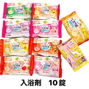 入浴剤 10錠 全て香り違い 色付き透明炭酸湯