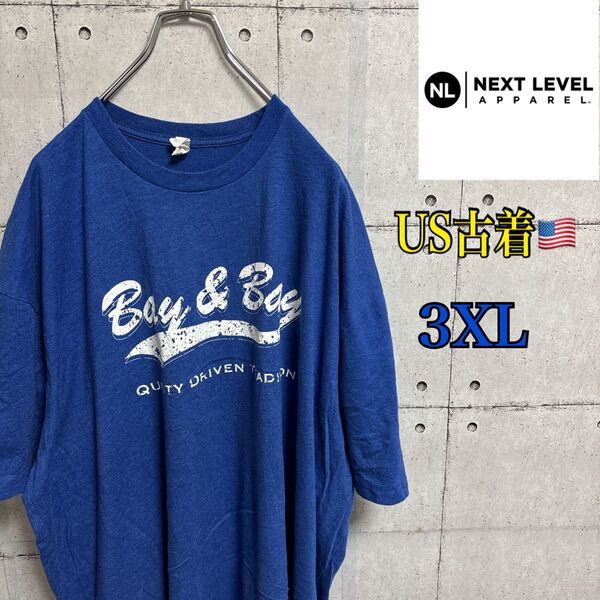 【アメリカ古着】NEXT LEVEL APPAREL 3XL Tシャツ ブルー