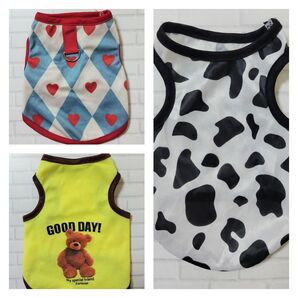 犬 服 タンクトップ ペットウェア ドッグウェア 夏服〈XS×3点セット〉