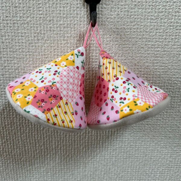 ハンドメイド 三角鍋つかみ2個セット ミトン