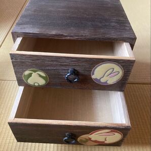 兎の木箱 昭和レトロ 小物入れ