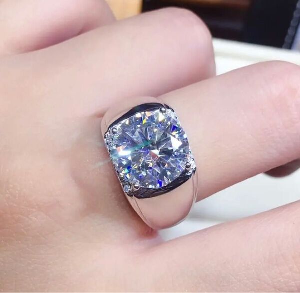 圧倒的輝き 5カラットモアサナイト S925 シルバーリング 指輪
