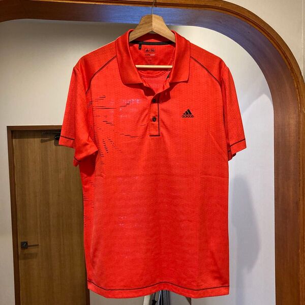 adidas ゴルフ ポロシャツ レッド LLサイズ