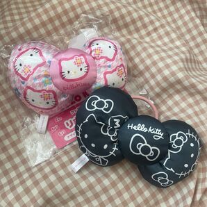 新品未使用 キティ ファミリーマート リボンヘアゴム モノクロ カオハナ