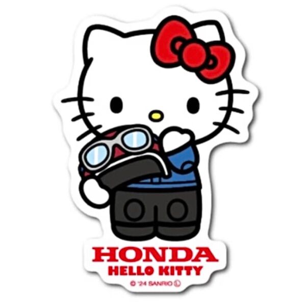 HONDA ×サンリオ ダイカットステッカー 「 ハローキティ ヘルメット」* ホンダ キティ コラボステッカー