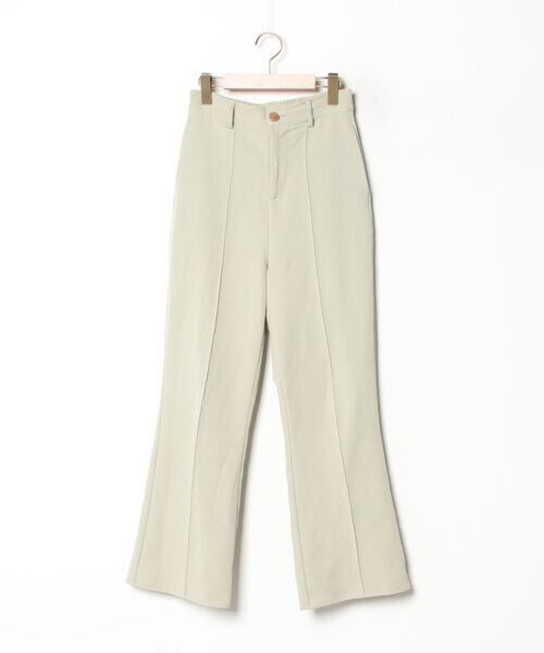 chico チコ ブーツカットパンツ スラックス ベージュ パンツ センタープレス