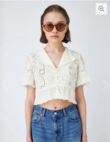MOUSSY マウジー COTTON LACE ブラウス ホワイト コットン レース シャツ
