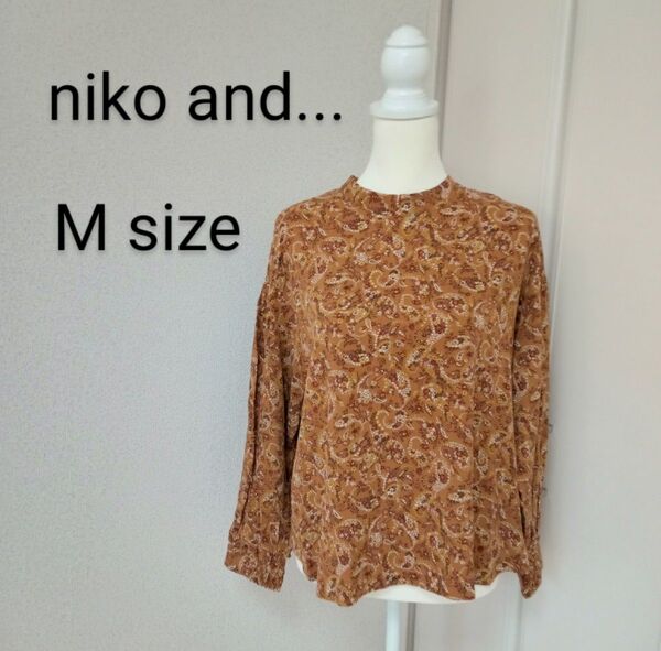 niko and... ニコアンド ペイズリー調花柄長袖シャツ ブラウスMサイズ