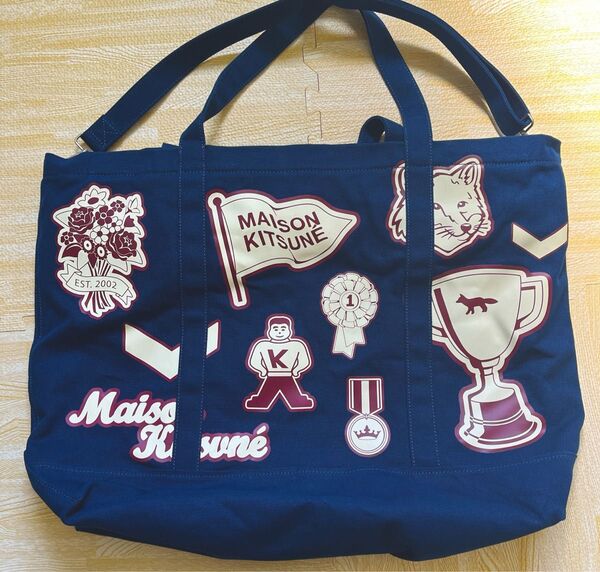 MAISON KITSUN メゾンキツネ2way ネイビーバッグ