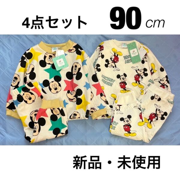 ミッキー ディズニー ミニー セットアップ 90 総柄 しまむら 男の子 長袖