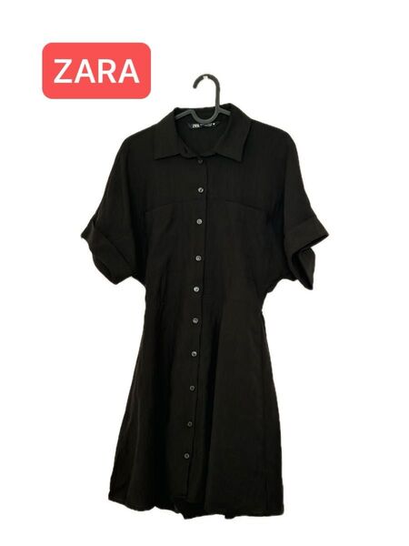 【お値下げ中!美品!!ZARA☆ レディースワンピース ブラック フレアワンピース】
