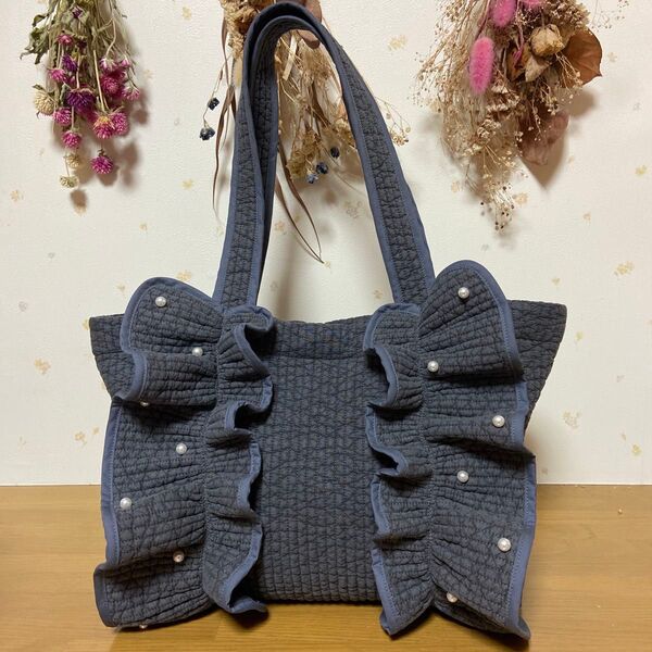 韓国 ハンドメイド イブル ヌビトート ヌビバッグ ヌビフリル付き