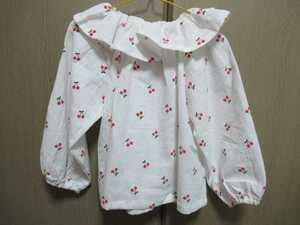 110 cherry white tops *105* smock shirt 