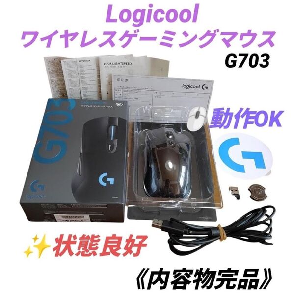 【動作OKな状態良好品/内容物完品】ロジクール/Logicool LIGHTSPEED ワイヤレスゲーミングマウス G703h