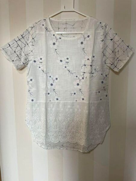 刺繍レースカットソーS