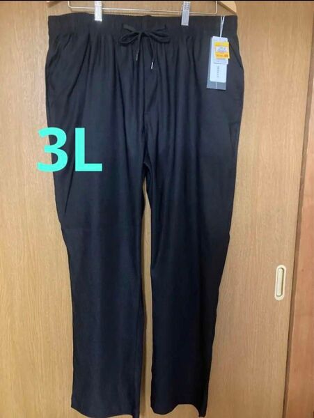 新品 メンズ3L スーパーストレッチテーパードパンツ 黒 パシオス