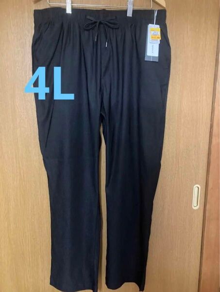 新品 メンズ4L スーパーストレッチテーパードパンツ 黒 パシオス