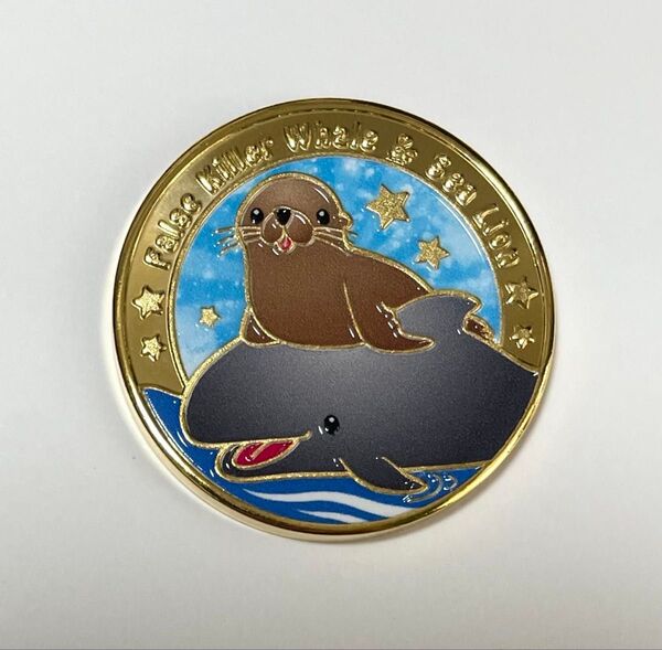 【新品】 大洗水族館 アクアワールド茨城県大洗水族館 クジラ&アシカ 記念メダル 1枚 茶平工業