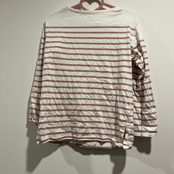 ユニクロ ボーダーシャツ 長袖 ピンク 春夏 Tシャツ ロンT