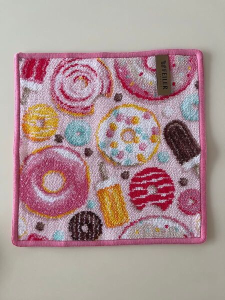 フェイラー ハンカチ ピンク&スウィート PINK&SWEET 25cm ドーナツ柄