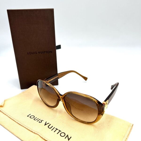 LOUISVUITTON ルイヴィトン サングラス ブラウン ゴールド ラメ入り ゴージャス モノグラム柄入りテンプル