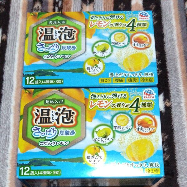 温泡 ONPO さっぱり炭酸湯こだわりレモン 12錠入 ×2箱