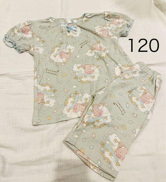 ふんわりねころん 半袖 パジャマ ブルー 120cm
