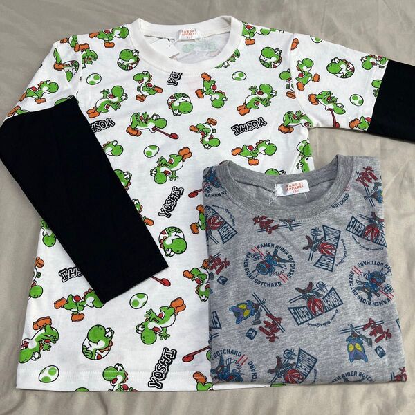スーパーマリオ ヨッシー 仮面ライダーガヴ 長袖 Tシャツ ロンT 130cm 新品 未使用 2枚セット 仮面ライダーガヴ