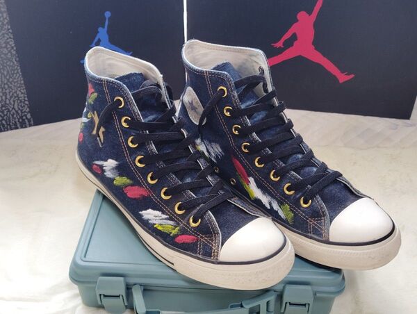 ・CONVERSE ALL STAR ハイカット インディゴ デニム リメイク スニーカー 29 cm・コンバース