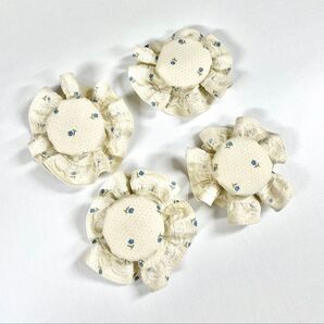 【ハンドメイド】リトルブルーフラワー ドアノブカバー4個セット 花柄 インテリア カバー