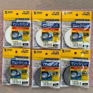 マジックバンド 6個セット SANWA SUPPLY 白黒3個ずつ