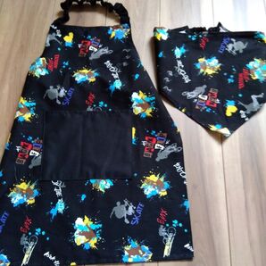 キッズエプロン エプロン キッズ 子供 ハンドメイド No6