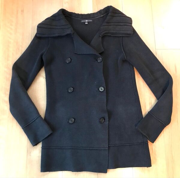 GAP 厚手ニットガウン ピーコート風 紺