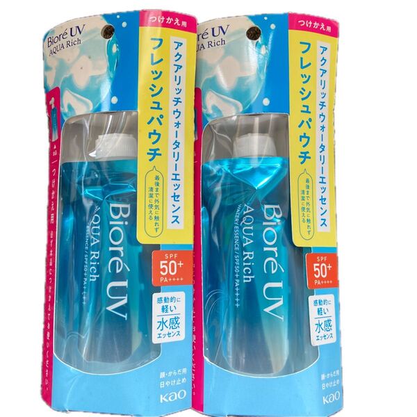 ビオレUV アクアリッチ ウォータリーエッセンス フレッシュパウチ つけかえ用 120g 2個 日焼け止め